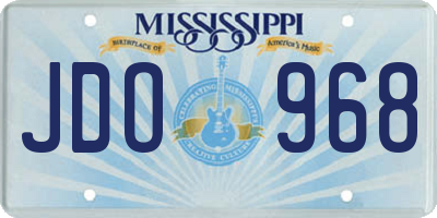 MS license plate JDO968