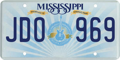 MS license plate JDO969