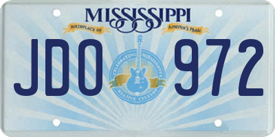 MS license plate JDO972