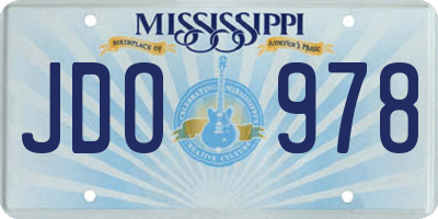 MS license plate JDO978