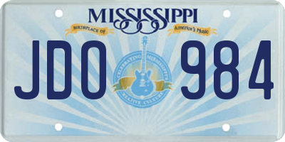 MS license plate JDO984
