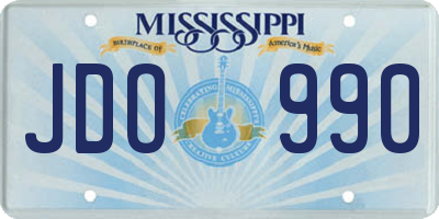 MS license plate JDO990