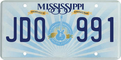 MS license plate JDO991