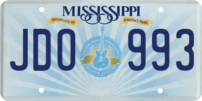 MS license plate JDO993