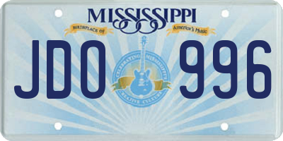 MS license plate JDO996
