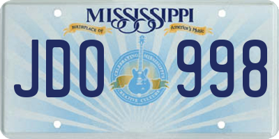 MS license plate JDO998