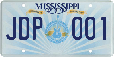 MS license plate JDP001