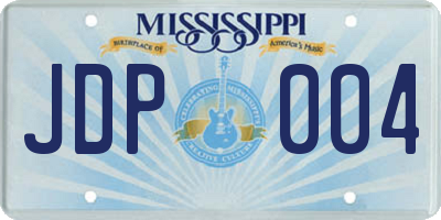 MS license plate JDP004