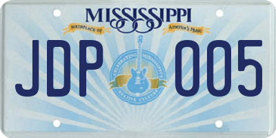 MS license plate JDP005