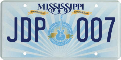 MS license plate JDP007