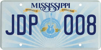 MS license plate JDP008