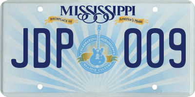 MS license plate JDP009