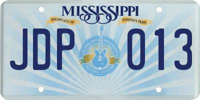 MS license plate JDP013