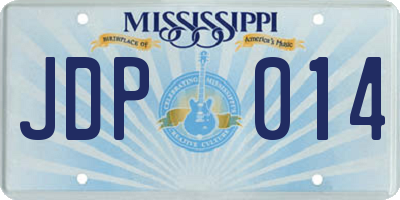 MS license plate JDP014