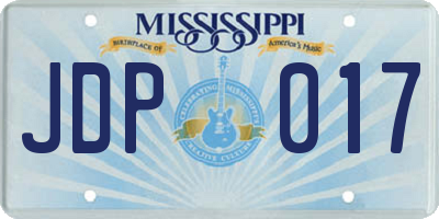 MS license plate JDP017