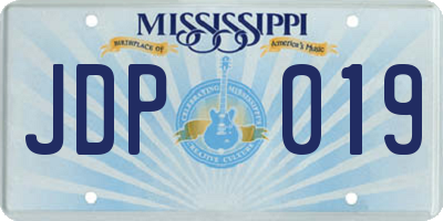 MS license plate JDP019