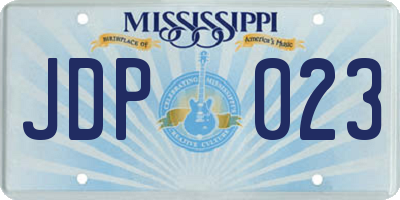 MS license plate JDP023