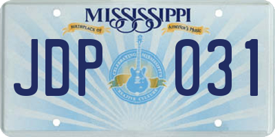 MS license plate JDP031