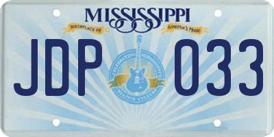 MS license plate JDP033