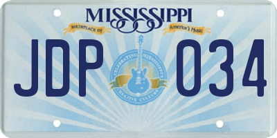 MS license plate JDP034