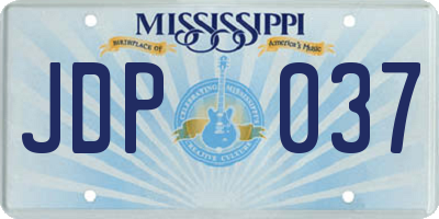 MS license plate JDP037