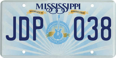 MS license plate JDP038
