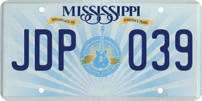 MS license plate JDP039