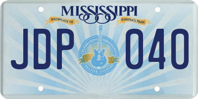 MS license plate JDP040