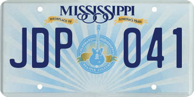 MS license plate JDP041