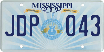 MS license plate JDP043