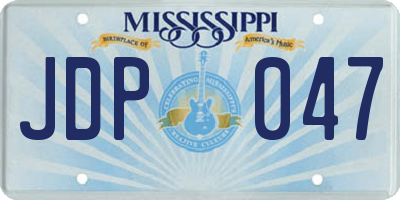 MS license plate JDP047
