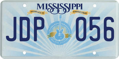 MS license plate JDP056