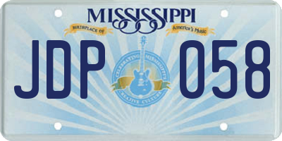 MS license plate JDP058