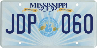 MS license plate JDP060