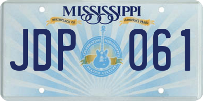 MS license plate JDP061