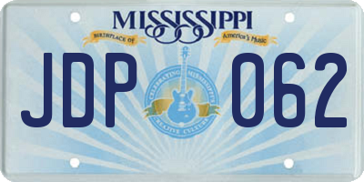MS license plate JDP062