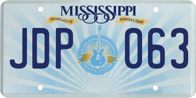 MS license plate JDP063