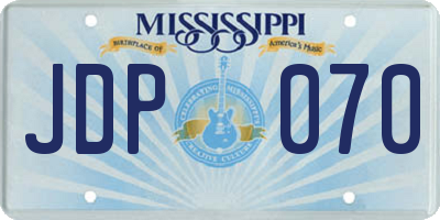 MS license plate JDP070