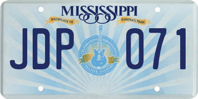 MS license plate JDP071