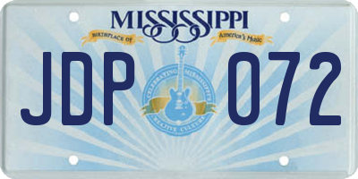 MS license plate JDP072