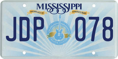 MS license plate JDP078