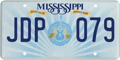 MS license plate JDP079