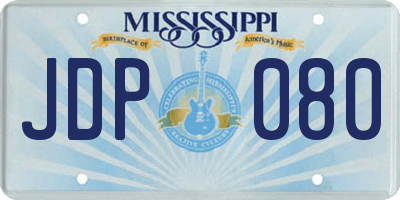 MS license plate JDP080