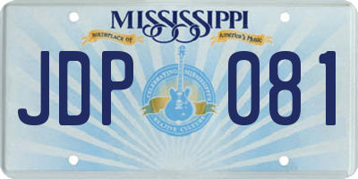 MS license plate JDP081