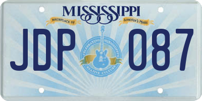 MS license plate JDP087