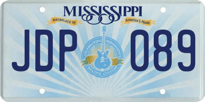 MS license plate JDP089
