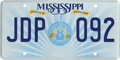MS license plate JDP092