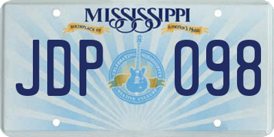MS license plate JDP098