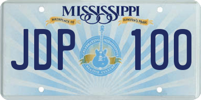 MS license plate JDP100