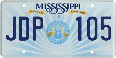 MS license plate JDP105